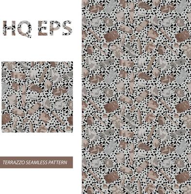 Seamless Terrazzo Pattern. Marble Stone Texture. Continuity Architecture Granite Decoration. Modern Flooring Surface Decor. Abstract Shape Repeat Print. Regular Polished Grunge Mars Blot.