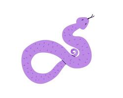 Hand drawn snake. illustration in flat style. vector