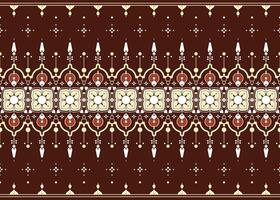 geometric and floral design on dark background, ethnic fabric seamless pattern design for cloth, carpet, batik, wallpaper, wrapping etc. vector