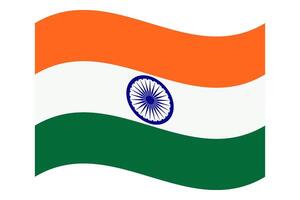Wavy Flag of India, isolated on clear background vector