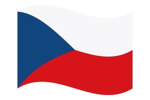 Wavy flag of the Czech Republic, isolated on a clean background vector