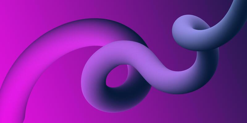 Multicolored purple background with gradient and abstract 3d tube shapes Modern template for your business cover presentation Futuristic banner for invitations announcement websites