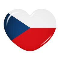 Heart icon in the colors of the flag of the Czech Republic, isolated on a clean background vector