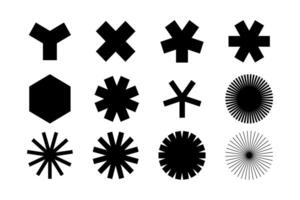 Bundle of various geometric shapes in black vector