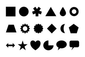 Bundle of various geometric shapes in black vector