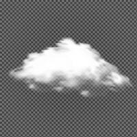 Cloud on Background. Fluffy Smoke. Cloudy Thunder Effect. Cumulus Cloudscape. Atmosphere Condensation. Single Cutout. Cumulonimbus Weather. vector
