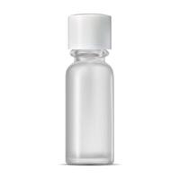 Glass Cosmetic Bottle. Realistic Transparent Jar. Clear Container 3d Template, Isolated. Serum Essence Vial. Empty Medical Product Packaging Mockup. Empty Box. vector