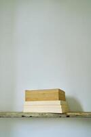 old books on a shelf photo