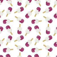 The pattern is seamless with ice cream on a stick in a glaze. For packaging, covers and backgrounds. vector