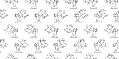 Seamless pattern with palm trees in a black outline on a white background, for covers, textiles, wrappers. vector