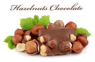 Hazelnuts chocolate closeeup photo