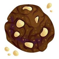 Yummy chocolate chip cookies on a white isolated background. vector