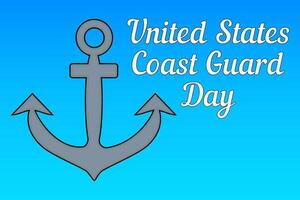 Patriotic design for United States Coast Guard Day featuring an anchor. Ideal for holiday celebrations, posters, and event promotions. vector