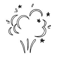Explosive drawing. Black and white drawing in sketch style, vintage graphic vector