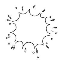 Explosive drawing. Black and white drawing in sketch style, vintage graphic vector