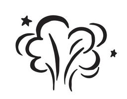 Explosive drawing. Black and white drawing in sketch style, vintage graphic vector
