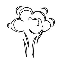 Explosive drawing. Black and white drawing in sketch style, vintage graphic vector