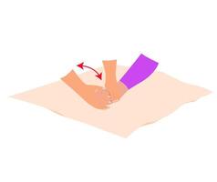 Leg myofascial release exercise. Relaxing exercises for legs. Rehabilitation exercises for legs. vector