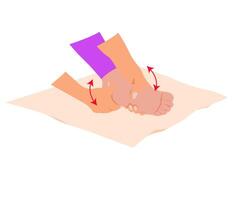 Leg myofascial release exercise. Relaxing exercises for legs. Rehabilitation exercises for legs. vector