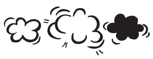 clouds of explosions, set of illustrations in doodle style. firework vector