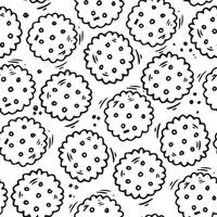 cute seamless pattern with cookies. doodle illustration vector