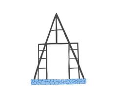 The greenhouse for plants is drawn by hand. illustration in flat style. vector