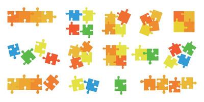 Puzzle. Set of puzzle elements. vector