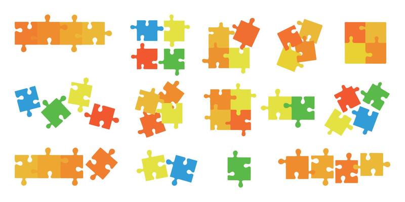 Puzzle. Set of puzzle elements.