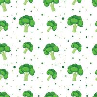 Seamless pattern with broccoli in flat style on a white background. illustration vector