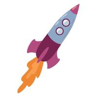 Space rocket on white isolated background vector