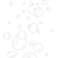 A fun and simple coloring page featuring various sizes of bubbles. Perfect for creative and relaxing summertime activities. vector