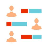 User statistics line icon. People, data, analysis, graph, chart, metrics, evaluation, performance, statistics, comparison, assessment, analytics, measurement, research, productivity, workforce, report vector