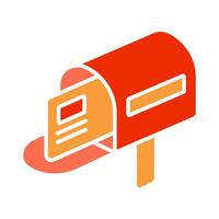 Red mailbox with mail. Mailbox, mail, letter, post, delivery, postal service, communication, correspondence, sending, receiving, package, envelope, mailing, mail icon vector