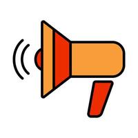 Megaphone line icon. Speaker, megaphone, announcement, communication, loudspeaker, advertise, message, promotion, public, alert, broadcasting notification, marketing, sound, voice, speech, information vector