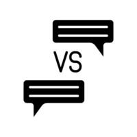 Speech bubbles with VS. Speech bubbles, versus, competition, debate, discussion, comparison, dialogue, conversation, chat, talk, argument, conflict, communication, versus concept vector