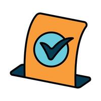 Vote confirmation line icon. Ballot, checkmark, vote, approval, election, verification, confirmation, polling, participation, democracy, voter, ballot box, secure vote, voting process, election day vector