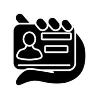 ID card line icon. Identification, card, ID, profile, personal data, verification, security, credentials, identity, document, membership, access, official, badge, personal information, identification vector