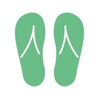 Green flip-flops. Spa accessories line icon. Wellness and relaxation concept. Design for poster, banner, greeting card, invitation, postcard vector