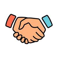 Handshake line icon. Agreement, partnership, business, collaboration, greeting, deal, contract, unity, teamwork, cooperation, connection, respect, negotiation, commitment, trust, alliance, success vector