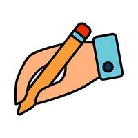 Writing line icon. Hand, pencil, note, draw, sketch, writing, document, create, message, script, write, education, homework, assignment, creativity, learning, author, editor, drafting, annotation vector
