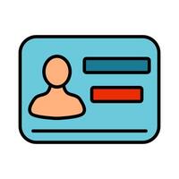 ID card line icon. Identification, card, ID, profile, personal data, verification, security, credentials, identity, document, membership, access, official, badge, personal information, identification vector