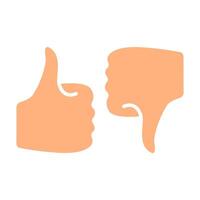 Thumbs up and thumbs down line icon. Approval, disapproval, feedback, like, dislike, rating, evaluation, choice, decision, opinion, judgment, assessment, review, agree, disagree, vote, expression vector