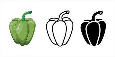 Bell pepper icons set. Bell pepper collection icons for web, mobile apps. vector