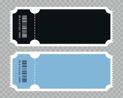 Ticket template. Theater, cinema ticket realistic template. Movie, raffle, carnival blank ticket with barcode and text space. vector