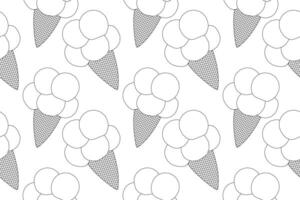 Fun and repetitive ice cream cone pattern coloring page. Perfect for kids and adults to relax and enjoy coloring. vector