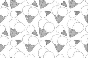 Fun and repetitive ice cream cone pattern coloring page. Perfect for kids and adults to enjoy a creative activity. vector