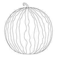 Fun and simple watermelon coloring page for kids and adults. Perfect for summer activities and creative projects. vector