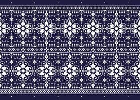 geometric and floral design, ethnic fabric seamless pattern on blue background, design for cloth, carpet, batik, wallpaper, wrapping etc. vector
