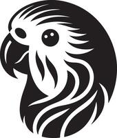 Parrot silhouette. Parakeet silhouette art white background. silhouette of a budgerigar parrot isolated on a white background. Side view, logo, icon. vector