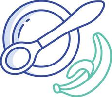 banana puree outline color illustration vector
